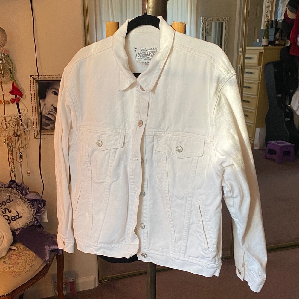 Vtg 80s White Denim Jordache Jacket (M)